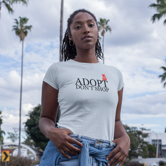 Adopt Don't Shop Red Cat Women's Softstyle Tee