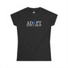Adopt Don't Shop Blue Paw Women's Softstyle Tee T-Shirts Black gifts for animal lovers supporting animal rescues
