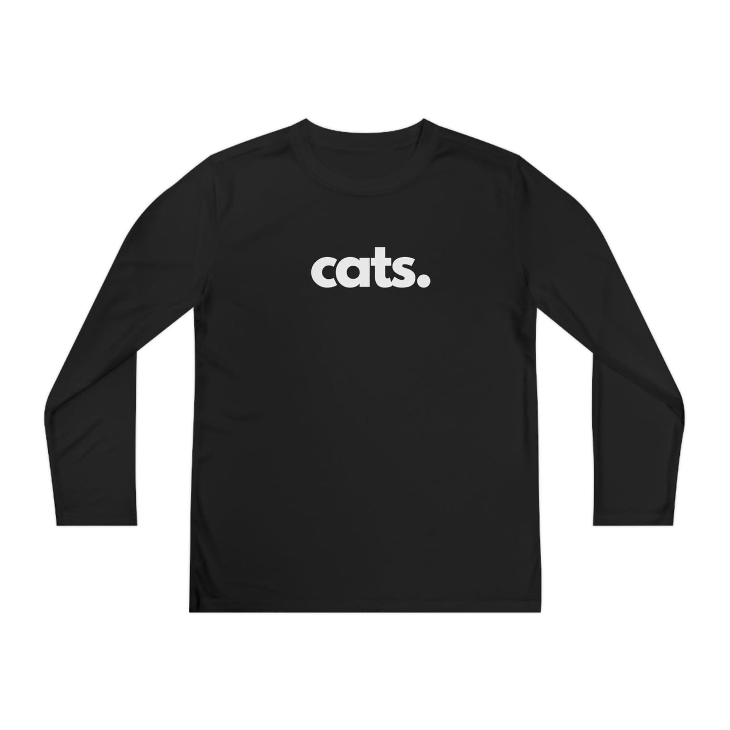 Printify T-Shirts Black / S CATS, PERIOD. Youth Long Sleeve Statement Competitor Tee