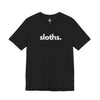 SLOTHS, PERIOD. Unisex Tee in Black — t-shirts that gives back to wildlife rescues