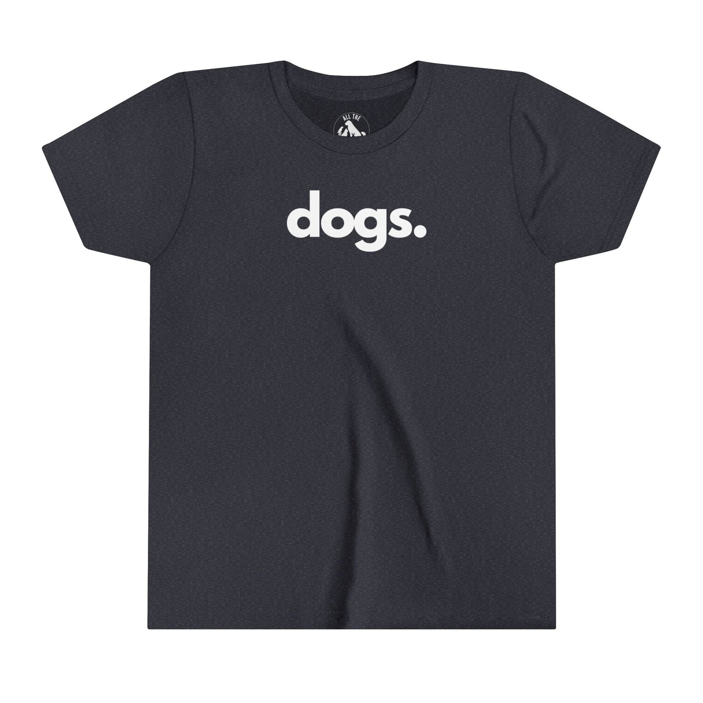 Printify T-Shirts Heather Navy / S DOGS, PERIOD. Youth Short Sleeve Tee