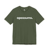 OPOSSUMS, PERIOD. Unisex Tee in Military Green — t-shirts that gives back to wildlife rescues