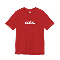 Printify T-Shirts Red / S CATS, period. Unisex Tee