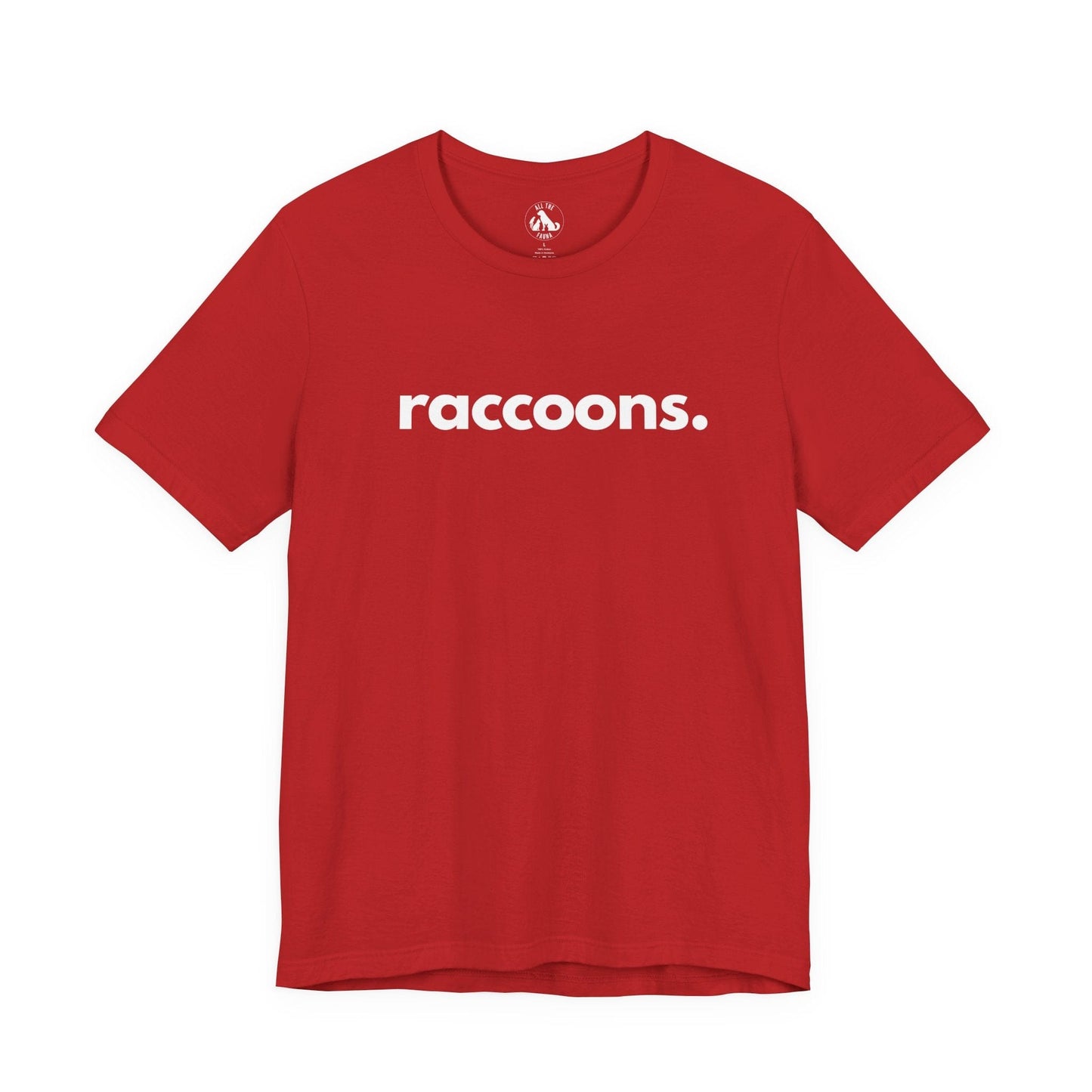 Printify T-Shirts Red / S RACCOONS, PERIOD. Unisex Tee
