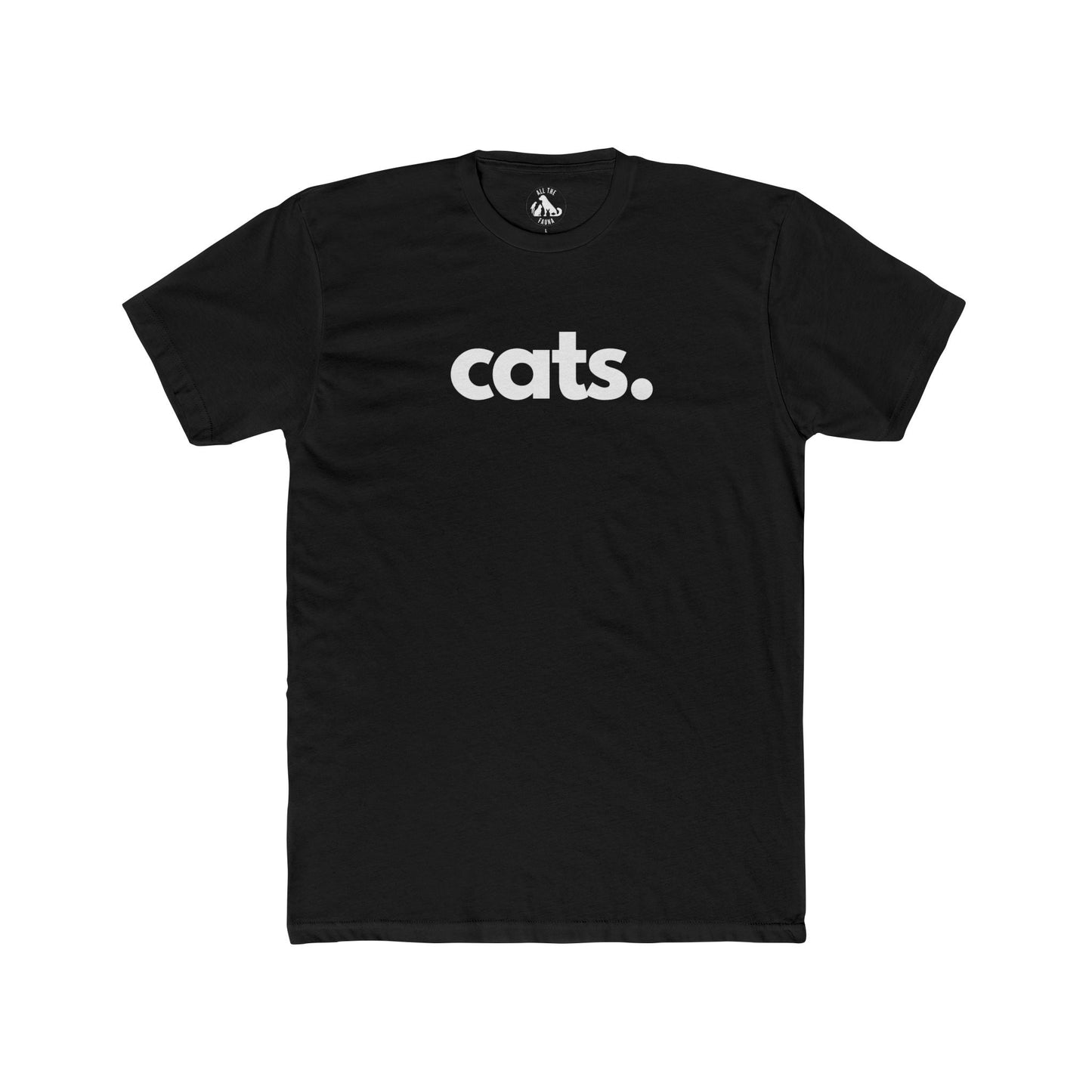 Printify T-Shirts Solid Black / S CATS, PERIOD. Premium Cotton Cat Lover Unisex Tee