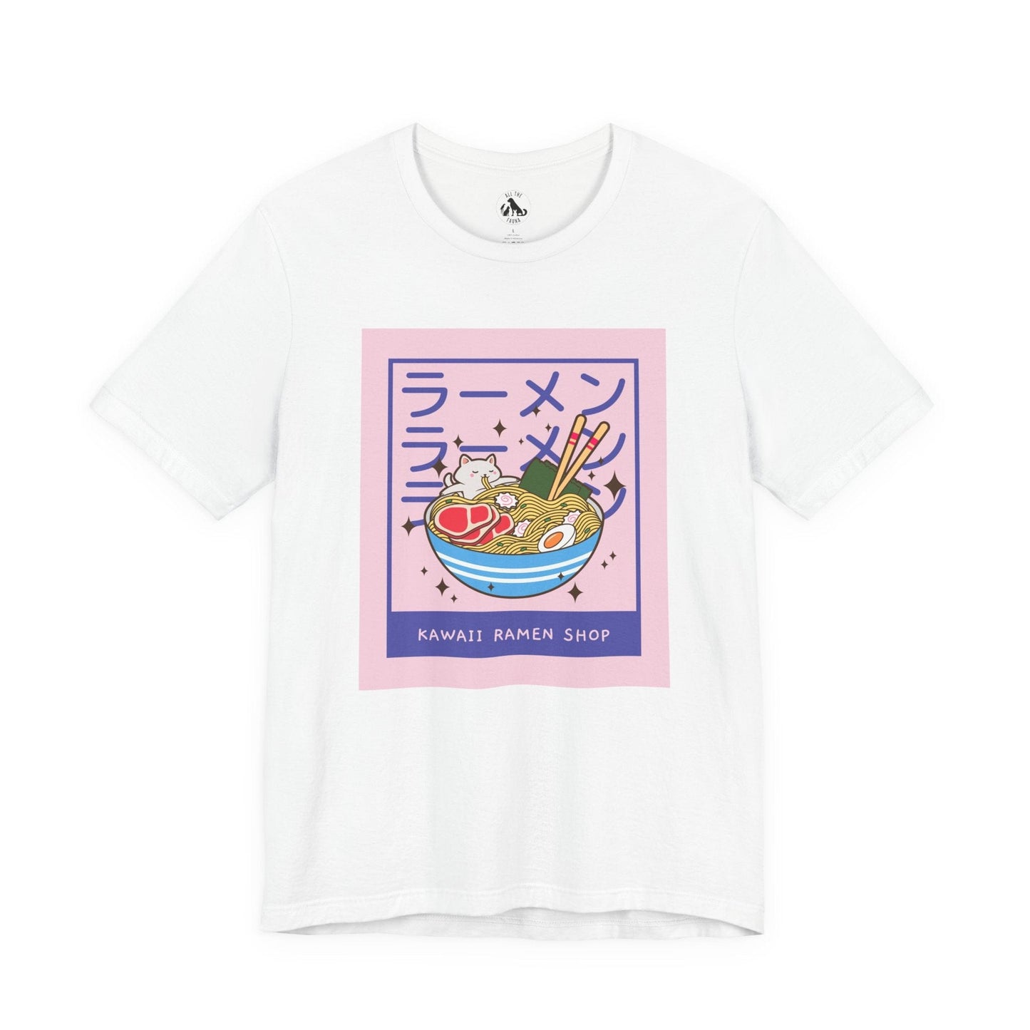 Printify T-Shirts White / XS Anime Cat Ramen Life Unisex Tee