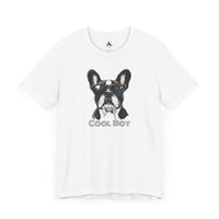 Printify T-Shirts White / XS Cool Boy 3 French Bulldog Unisex Tee