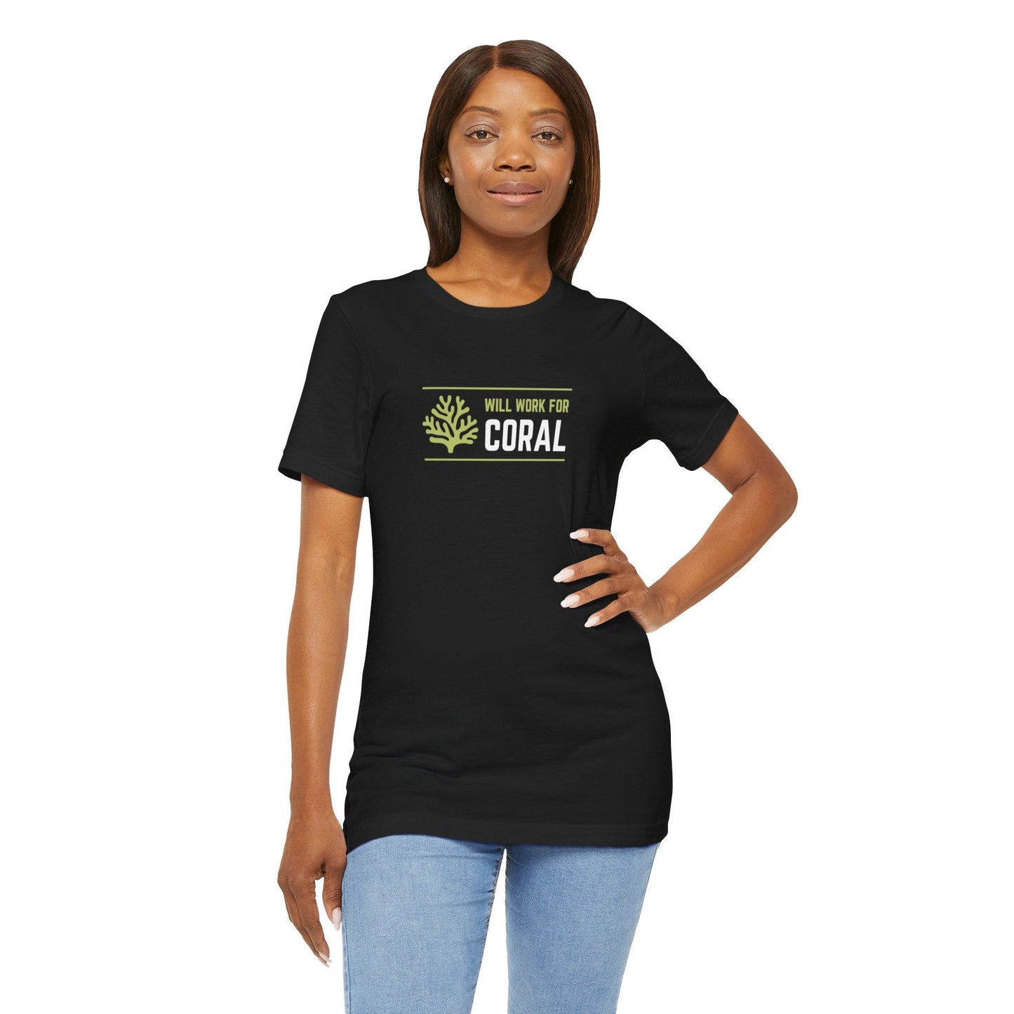 Will Work for Coral Tropical Fish Unisex Heavy Cotton Tee - All The Fauna - Support Animal Shelter Fundraising - Gifts for Animal Lovers