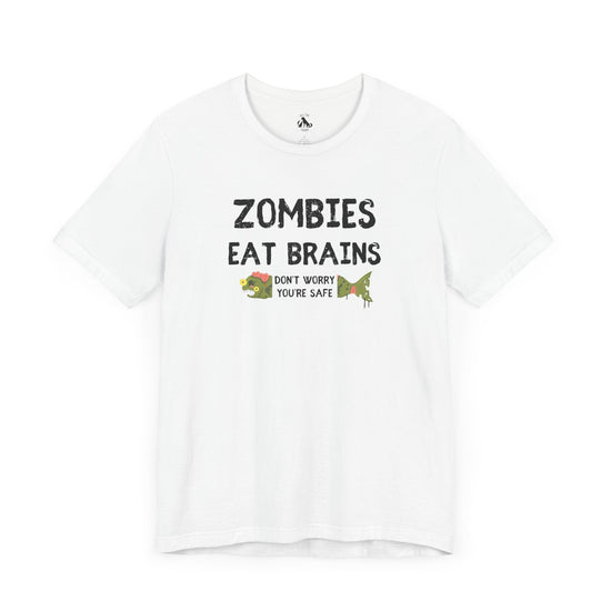 ZOMBIES EAT BRAINS Fish Unisex Tee - Support Animal Shelter Fundraising - Gifts for Animal Lovers