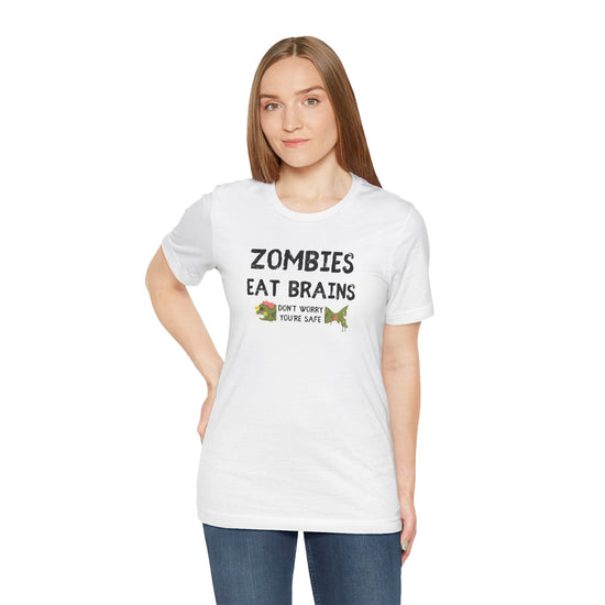 ZOMBIES EAT BRAINS Fish Unisex Tee - Support Animal Shelter Fundraising - Gifts for Animal Lovers