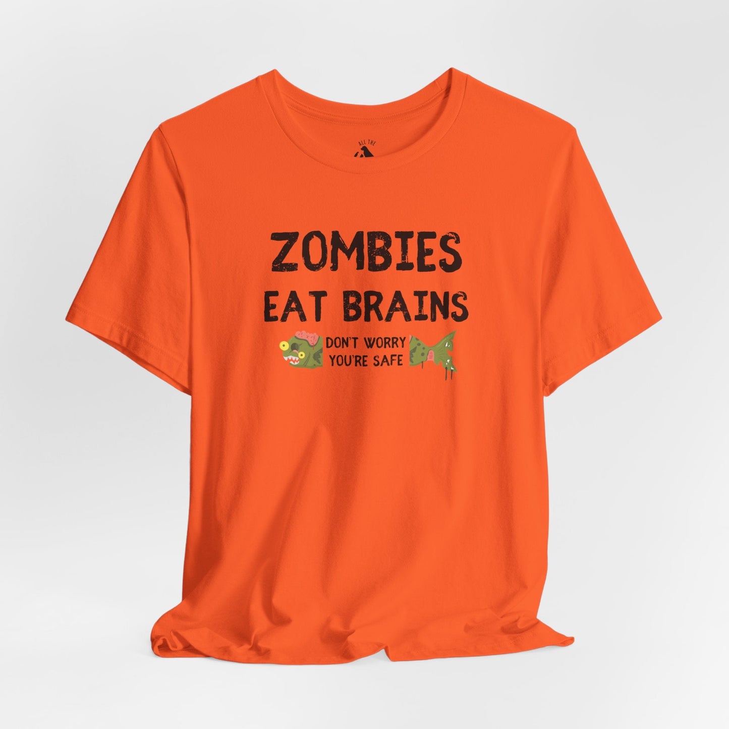 ZOMBIES EAT BRAINS Fish Unisex Tee - Support Animal Shelter Fundraising - Gifts for Animal Lovers