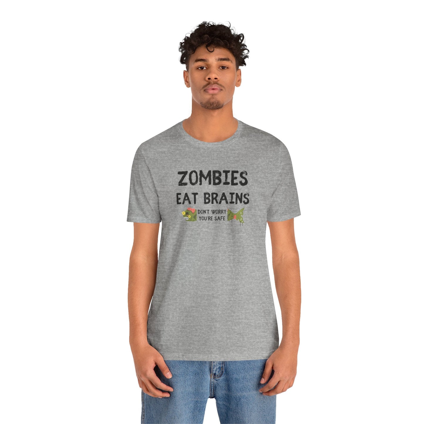 ZOMBIES EAT BRAINS Fish Unisex Tee - Support Animal Shelter Fundraising - Gifts for Animal Lovers