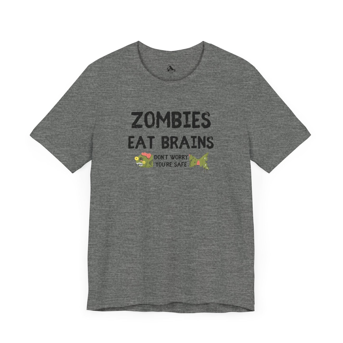 ZOMBIES EAT BRAINS Fish Unisex Tee - Support Animal Shelter Fundraising - Gifts for Animal Lovers