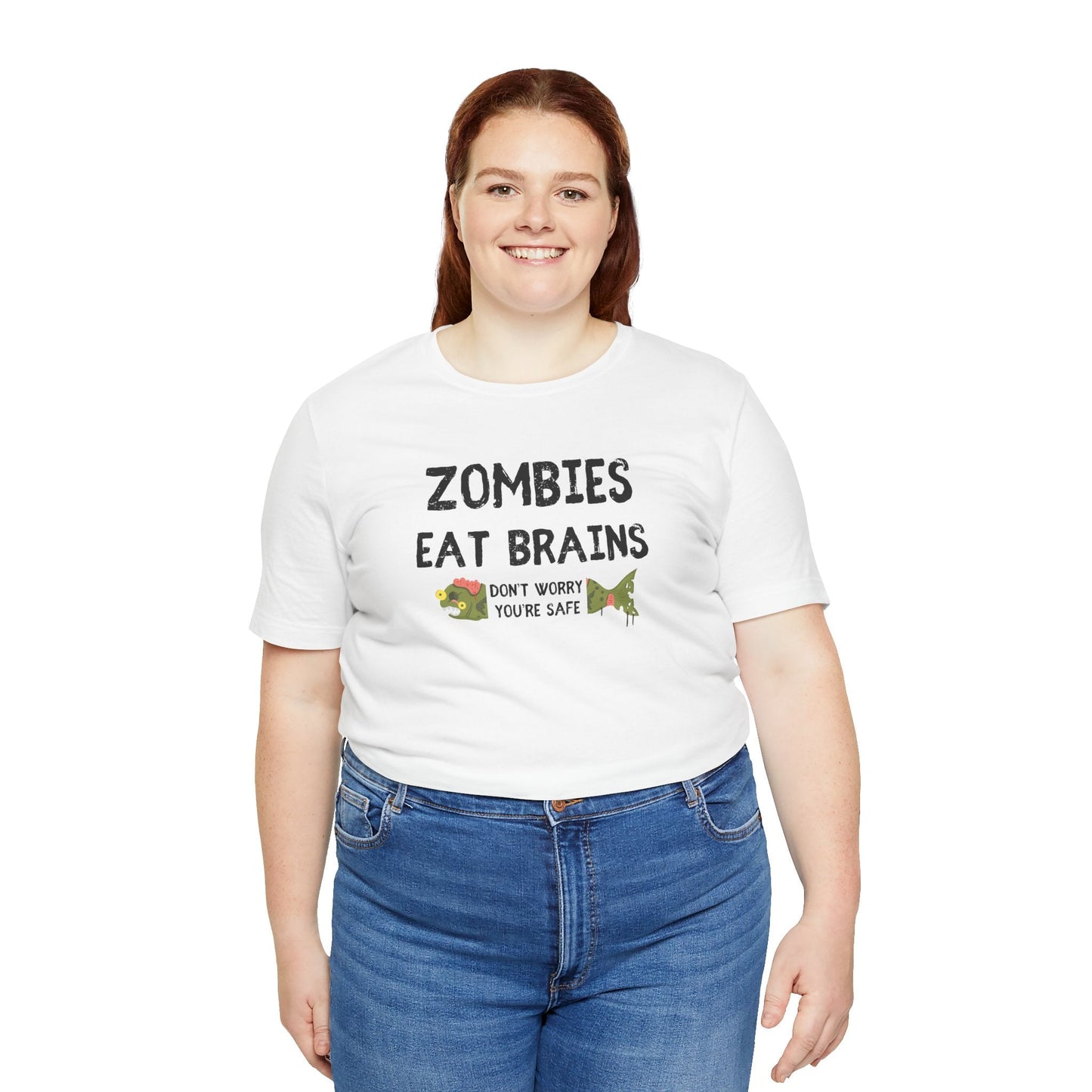 ZOMBIES EAT BRAINS Fish Unisex Tee - Support Animal Shelter Fundraising - Gifts for Animal Lovers