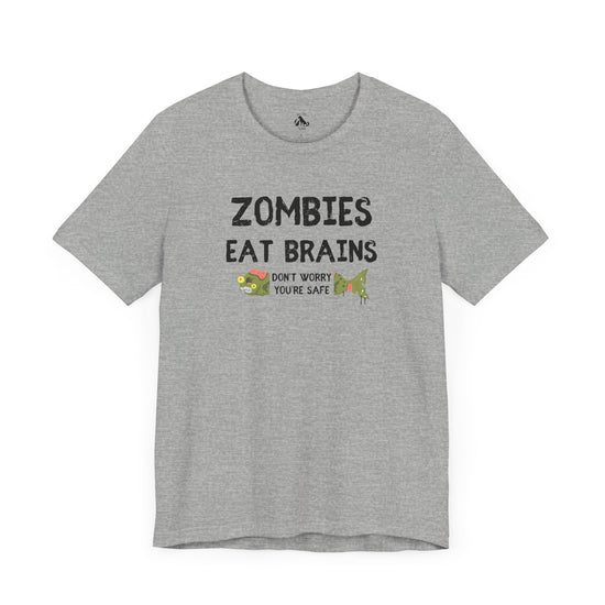 ZOMBIES EAT BRAINS Fish Unisex Tee - Support Animal Shelter Fundraising - Gifts for Animal Lovers